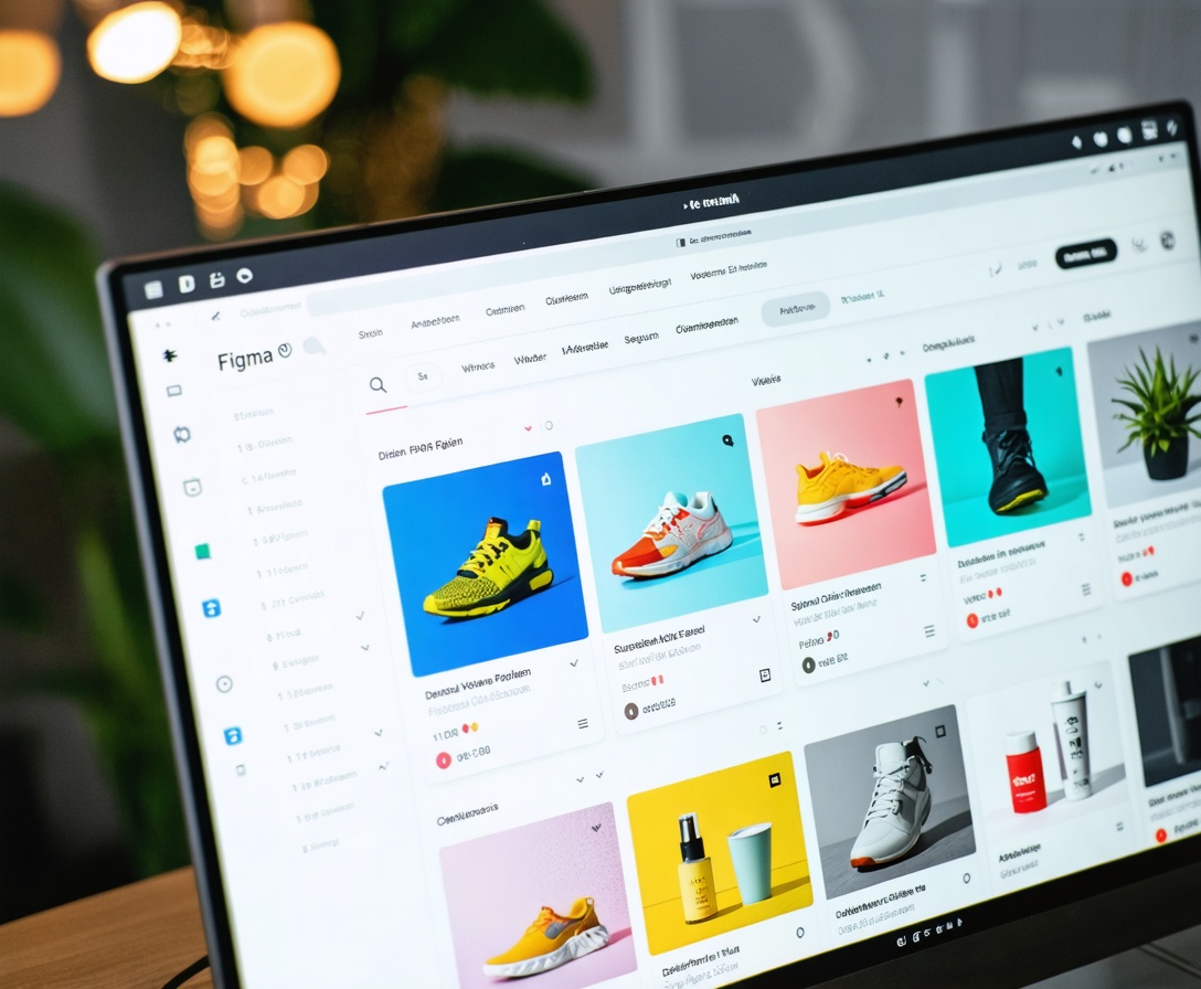 Vorschau eines Figma Design Layouts auf einem Computer